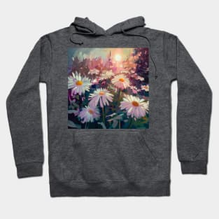 White Daisies in Garden Hoodie